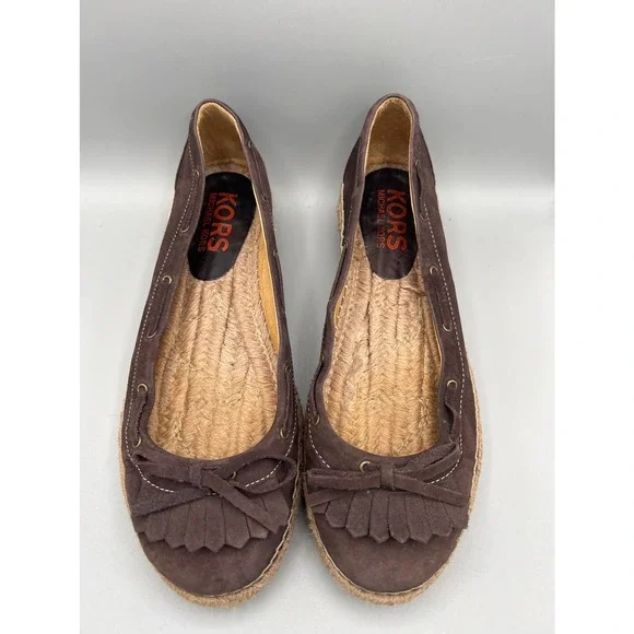 Michael Kors espadrilles leather flats Sz 7M - Picture 3 of 8